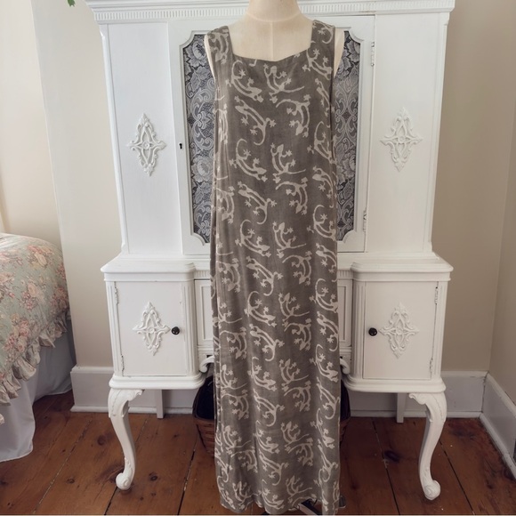 Vintage NWT Peppermint Bay Hand Blocked Lizard Print Maxi Dress - Picture 1 of 11